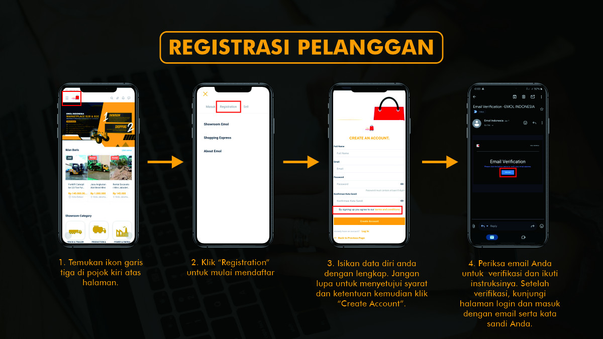 Cara mendaftar sebagai user emol